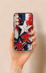 Samsung A34 Uyumlu Star Flag Desenli Silikon Kılıf