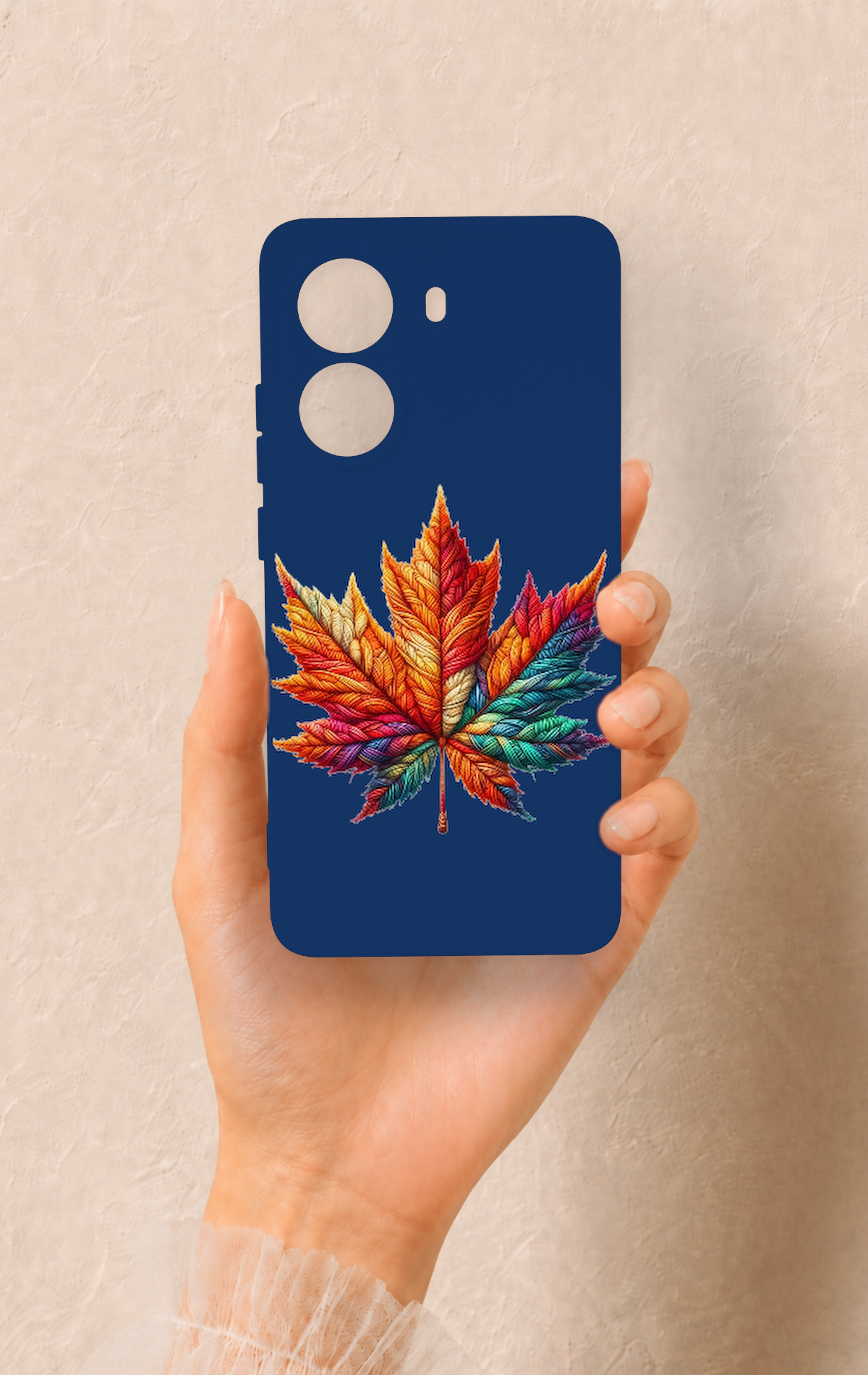 Poco X7 Pro Uyumlu Renkli Yaprak Desenli Silikon Kılıf