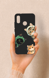 Huawei P20 Lite Uyumlu Kedi Ekibi Desenli Silikon Kılıf