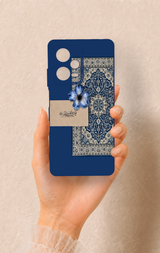 Redmi Note 12 Pro 5G Uyumlu Mavi Etnik Halı Desenli Silikon Kılıf