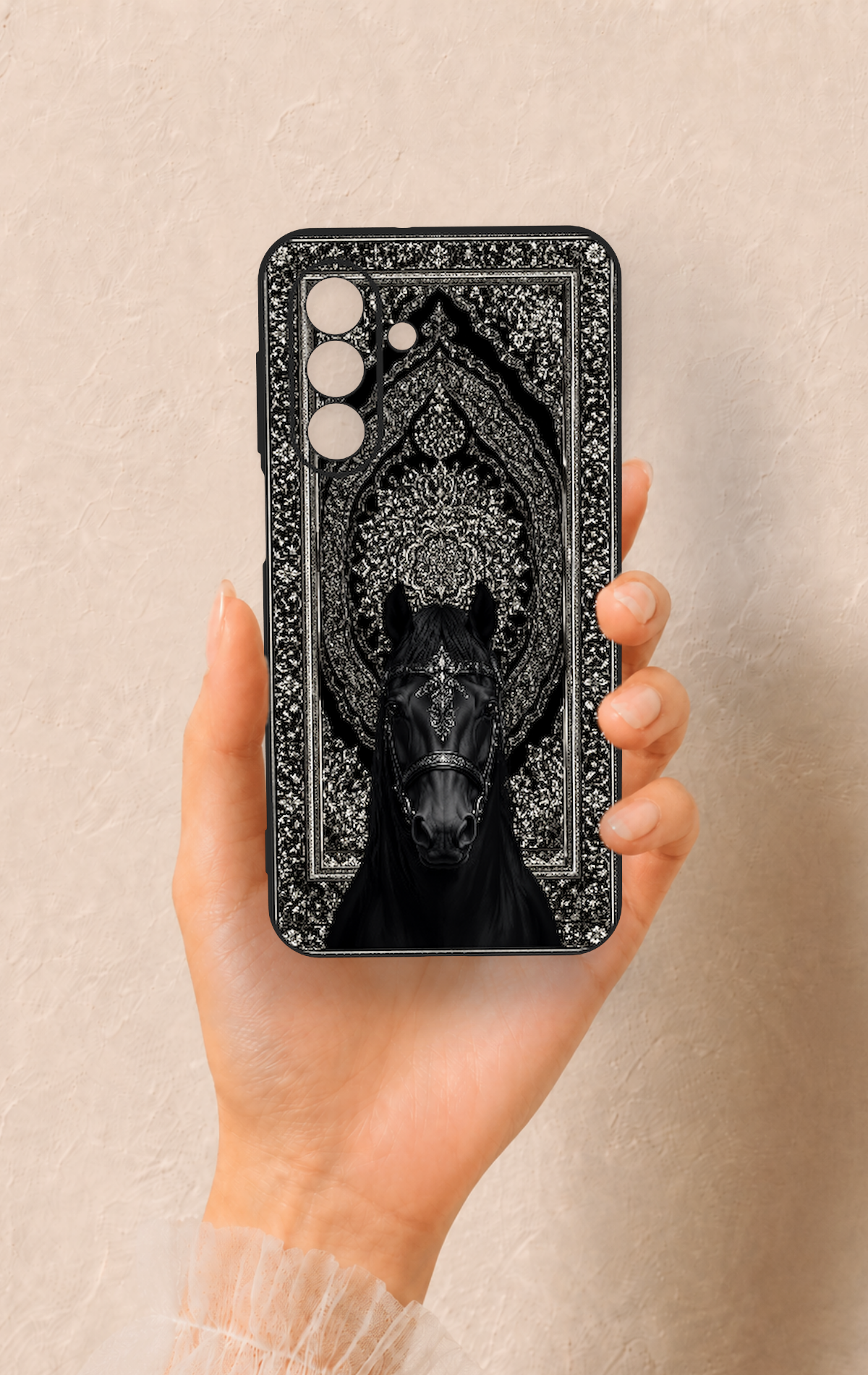 Samsung A17 Uyumlu Etnik At Figürü Desenli Silikon Kılıf