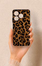 Realme C63 Uyumlu Koyu Leopar Deri Desenli Silikon Kılıf