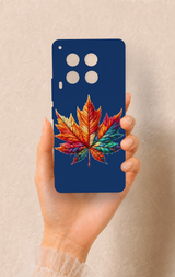 Tecno Camon 30 Uyumlu Renkli Yaprak Desenli Silikon Kılıf