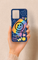 Casper Via M40 Uyumlu Happing Smile Desenli Silikon Kılıf