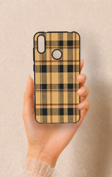 Huawei Y7 2019 Uyumlu Burberry Ekose Desenli Silikon Kılıf
