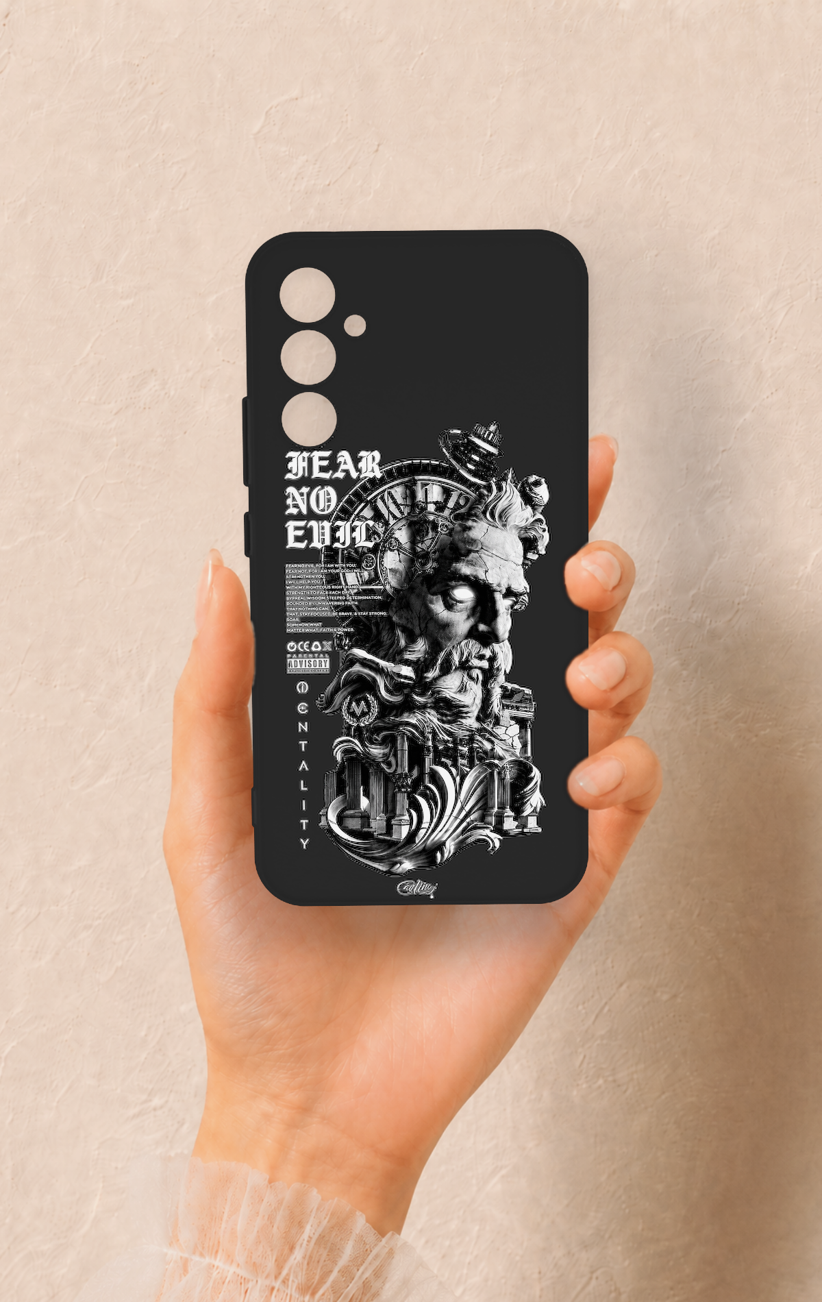 Samsung A34 Uyumlu Fear No Evil Desenli Silikon Kılıf