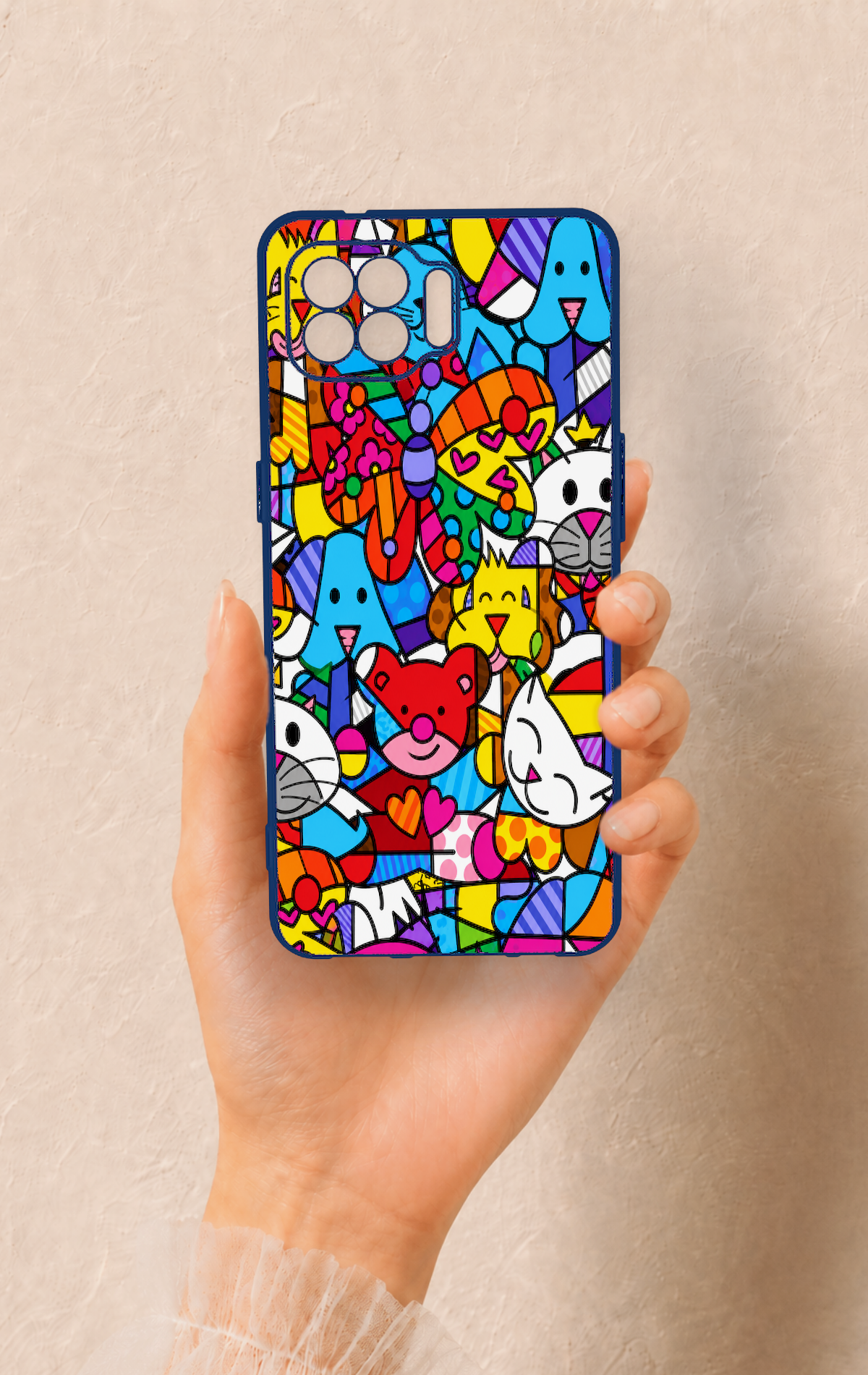 Oppo Reno 4 Lite Uyumlu Britto Garden Desenli Silikon Kılıf