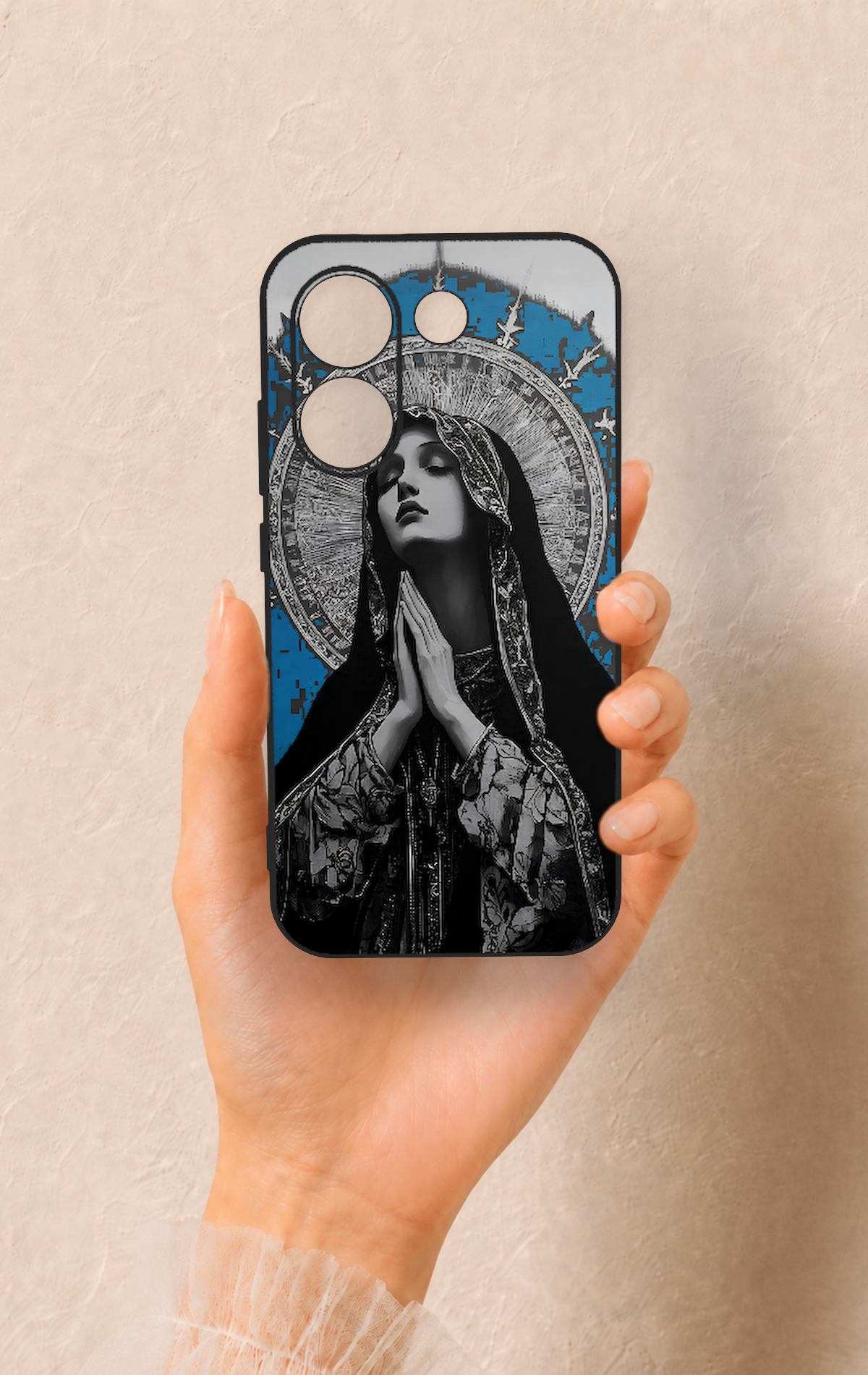 Poco X8 Pro Uyumlu Rahibe Desenli Silikon Kılıf