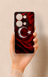 Redmi Note 13 Pro 4G Uyumlu Kurt Türk Bayrağı Desenli Silikon Kılıf