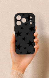 iPhone 17 Pro Uyumlu Siyah Star Desenli Silikon Kılıf