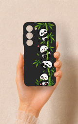 Samsung S23 Uyumlu Sevimli Panda Bambu Desenli Silikon Kılıf