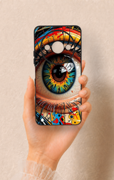 Redmi A3 Uyumlu Renkli Göz Bebeği Desenli Silikon Kılıf