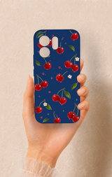 Vivo V70 5G Uyumlu Kiraz Papatya Desenli Silikon Kılıf