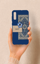 Samsung A70 Uyumlu Mavi Etnik Halı Desenli Silikon Kılıf