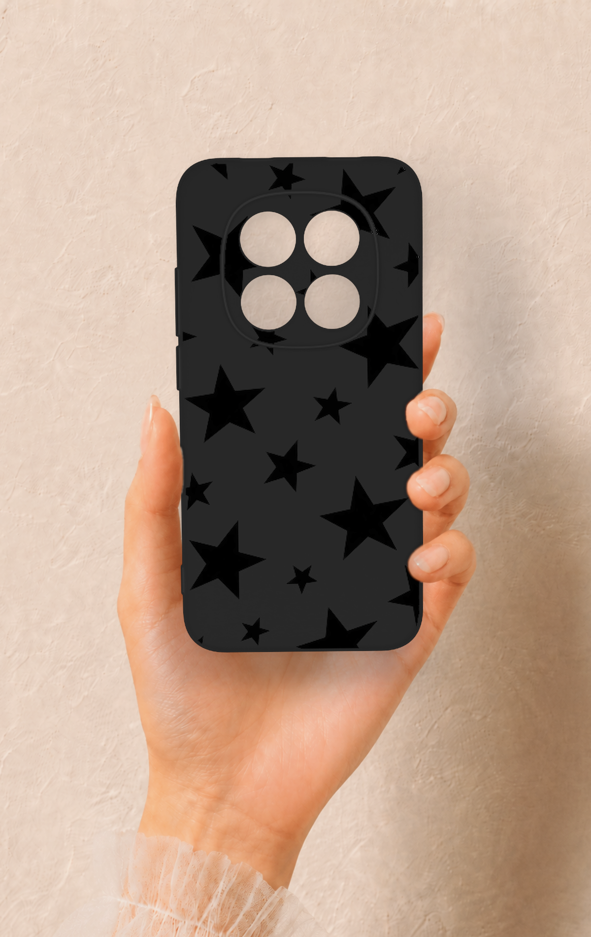 Redmi Note 15 Pro 5G Uyumlu Siyah Star Desenli Silikon Kılıf