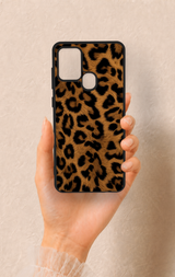 Samsung A21S Uyumlu Koyu Leopar Deri Desenli Silikon Kılıf