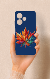 İnfinix Hot 30 Uyumlu Renkli Yaprak Desenli Silikon Kılıf