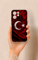 Oppo Reno 15F Uyumlu Kurt Türk Bayrağı Desenli Silikon Kılıf