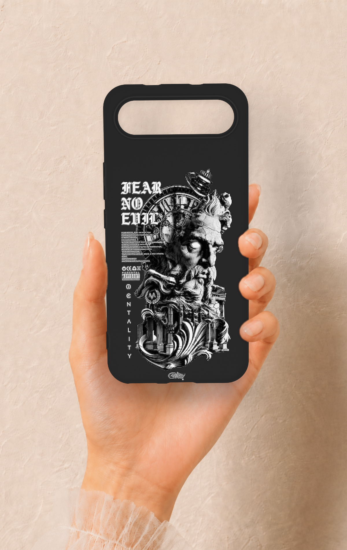 Tecno Spark Slim Uyumlu Fear No Evil Desenli Silikon Kılıf