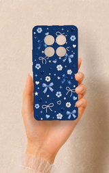 REDMİ NOTE 15 4G Uyumlu Mavi Papatya Fiyonk Desenli Silikon Kılıf