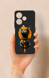 Redmi 13 4G Uyumlu Mısırlı Kedi Tanrısı Desenli Silikon Kılıf