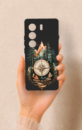 Tecno Camon 40 4G Uyumlu Pusula Orman Desenli Silikon Kılıf