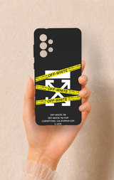 Samsung-A73 Uyumlu Off White Desenli Silikon Kılıf