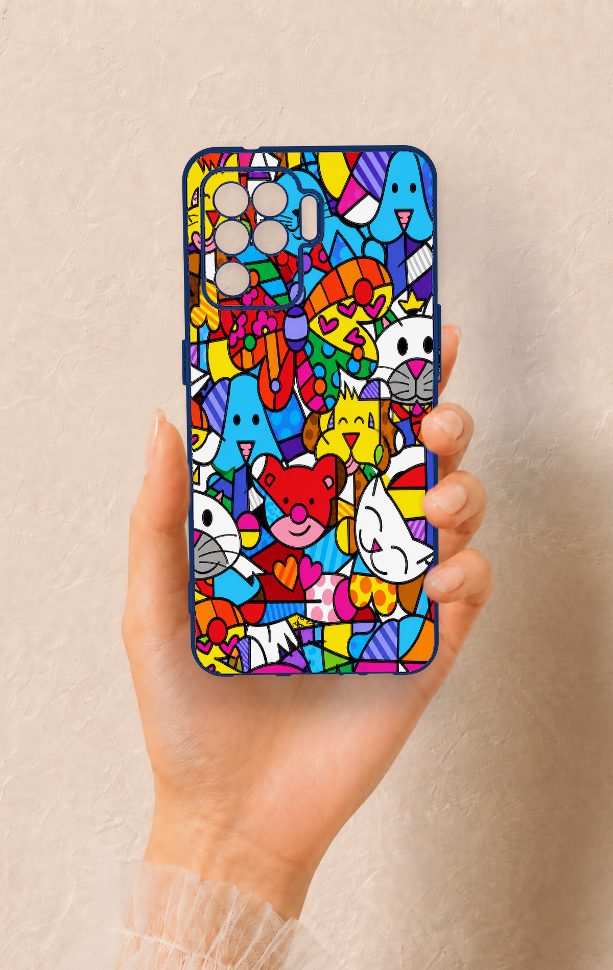 Oppo Reno 5 Lite Uyumlu Britto Garden Desenli Silikon Kılıf