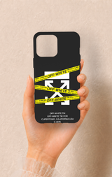 iPhone 13 Pro Max Uyumlu Off White Desenli Silikon Kılıf