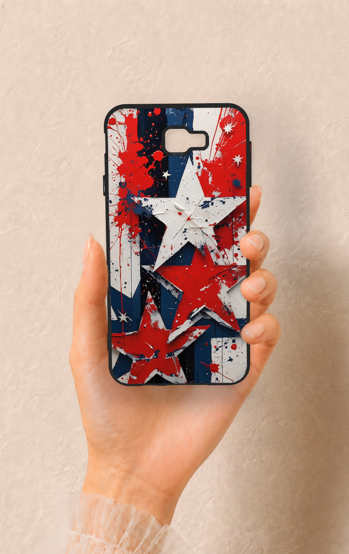 Samsung J7 Prime Uyumlu Star Flag Desenli Silikon Kılıf