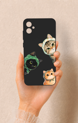 Samsung A05 Uyumlu Kedi Ekibi Desenli Silikon Kılıf
