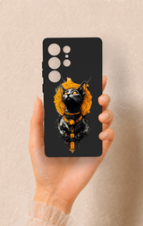 Samsung S25 Ultra Uyumlu Mısırlı Kedi Tanrısı Desenli Silikon Kılıf