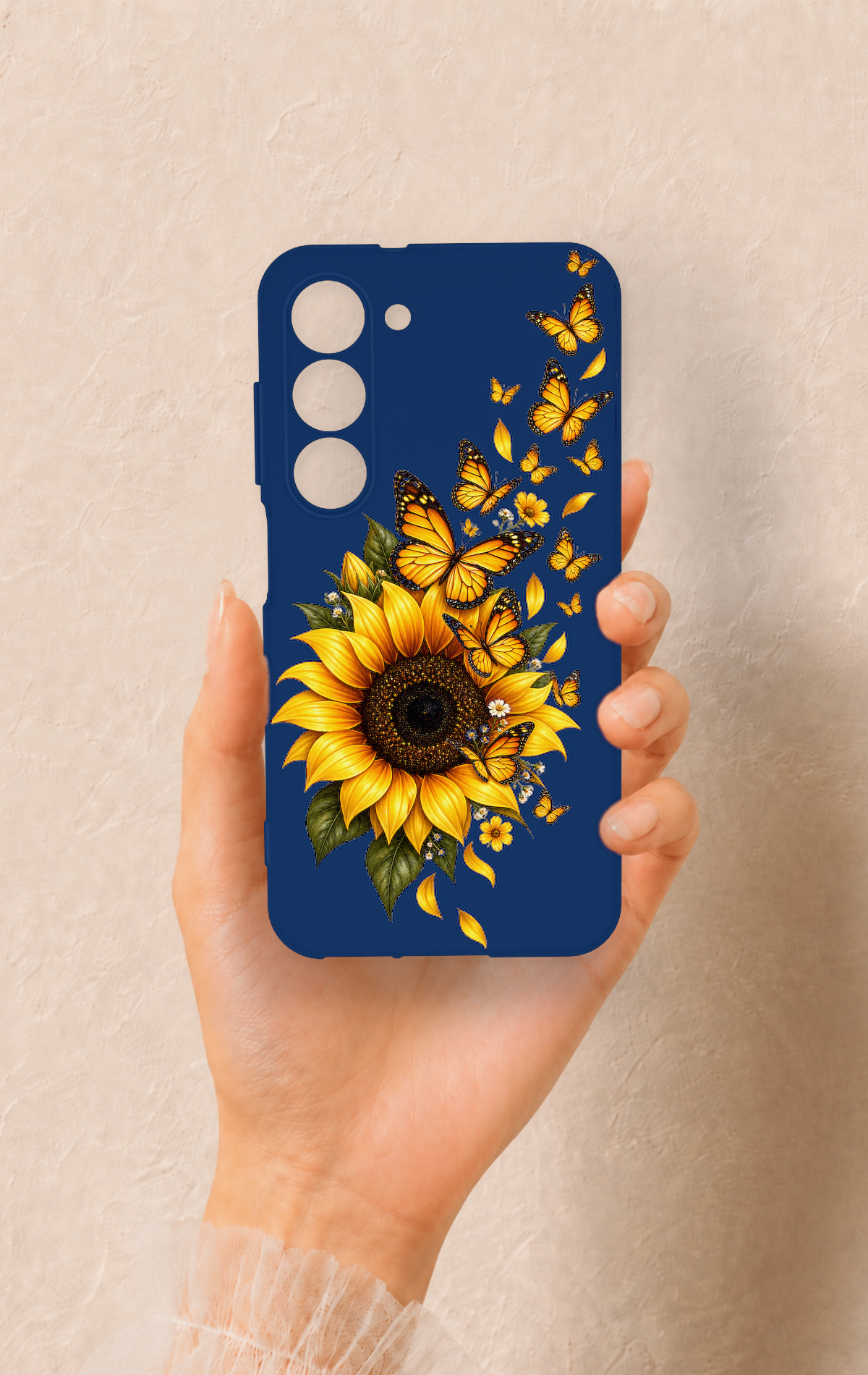 Samsung S23 Uyumlu Ayçiçeği Desenli Silikon Kılıf