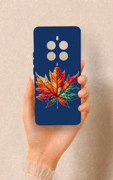 Realme 12 Pro Uyumlu Renkli Yaprak Desenli Silikon Kılıf