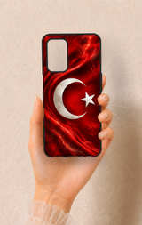 Oppo A55 Uyumlu Türk Bayrağı Desenli Silikon Kılıf
