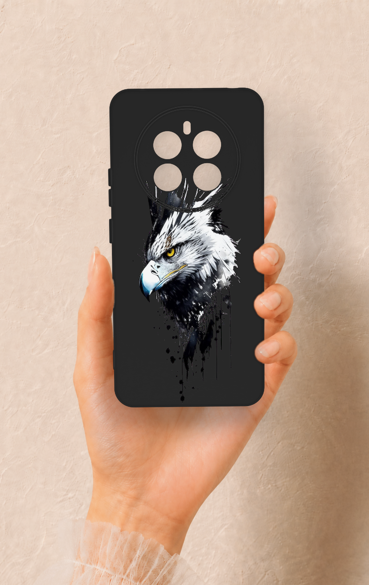 Realme 12 4G Uyumlu Bald Eagle Desenli Silikon Kılıf