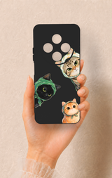 Redmi 14C Uyumlu Kedi Ekibi Desenli Silikon Kılıf