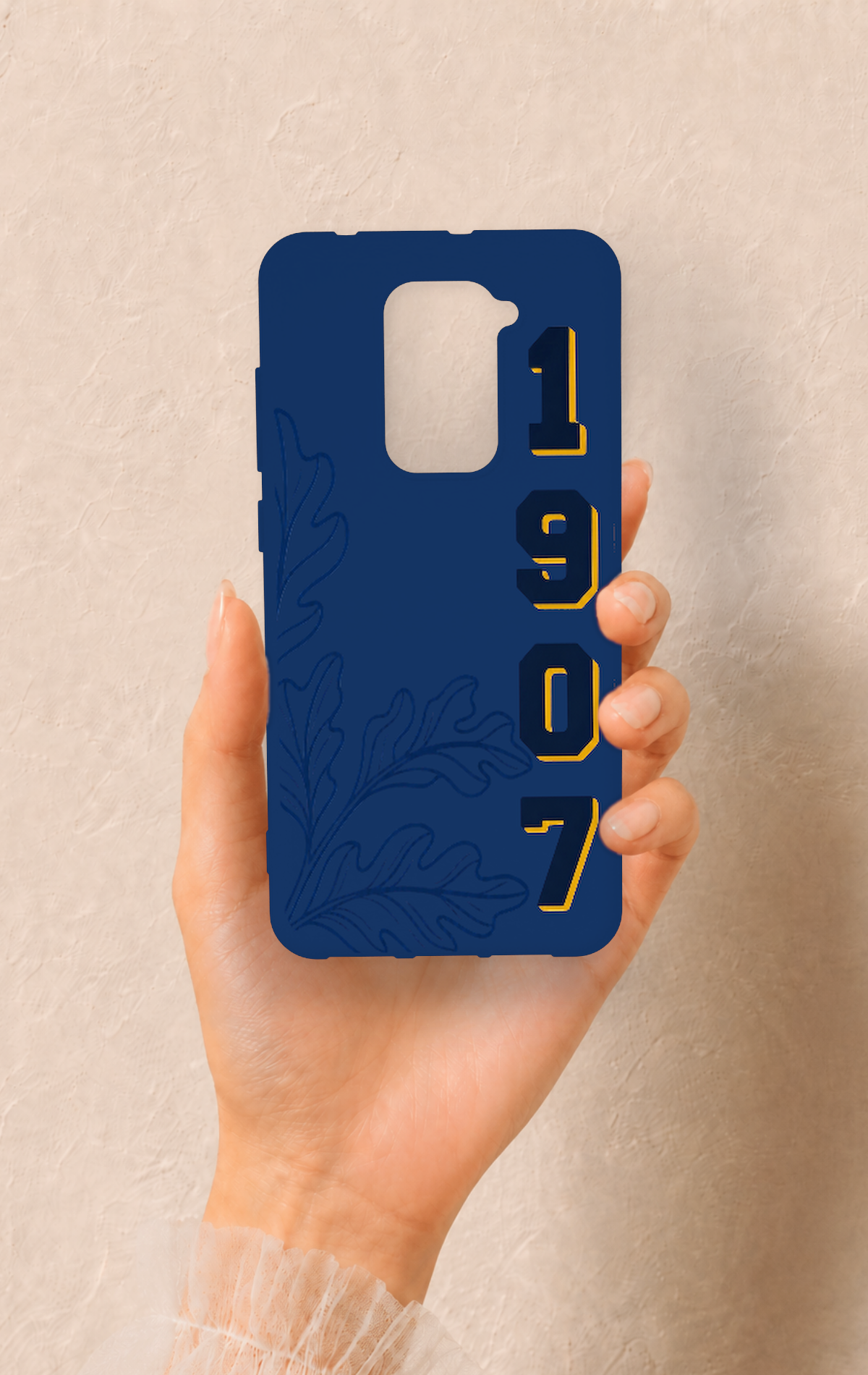 Redmi Note 9 Uyumlu 1907 Palamut Desenli Silikon Kılıf