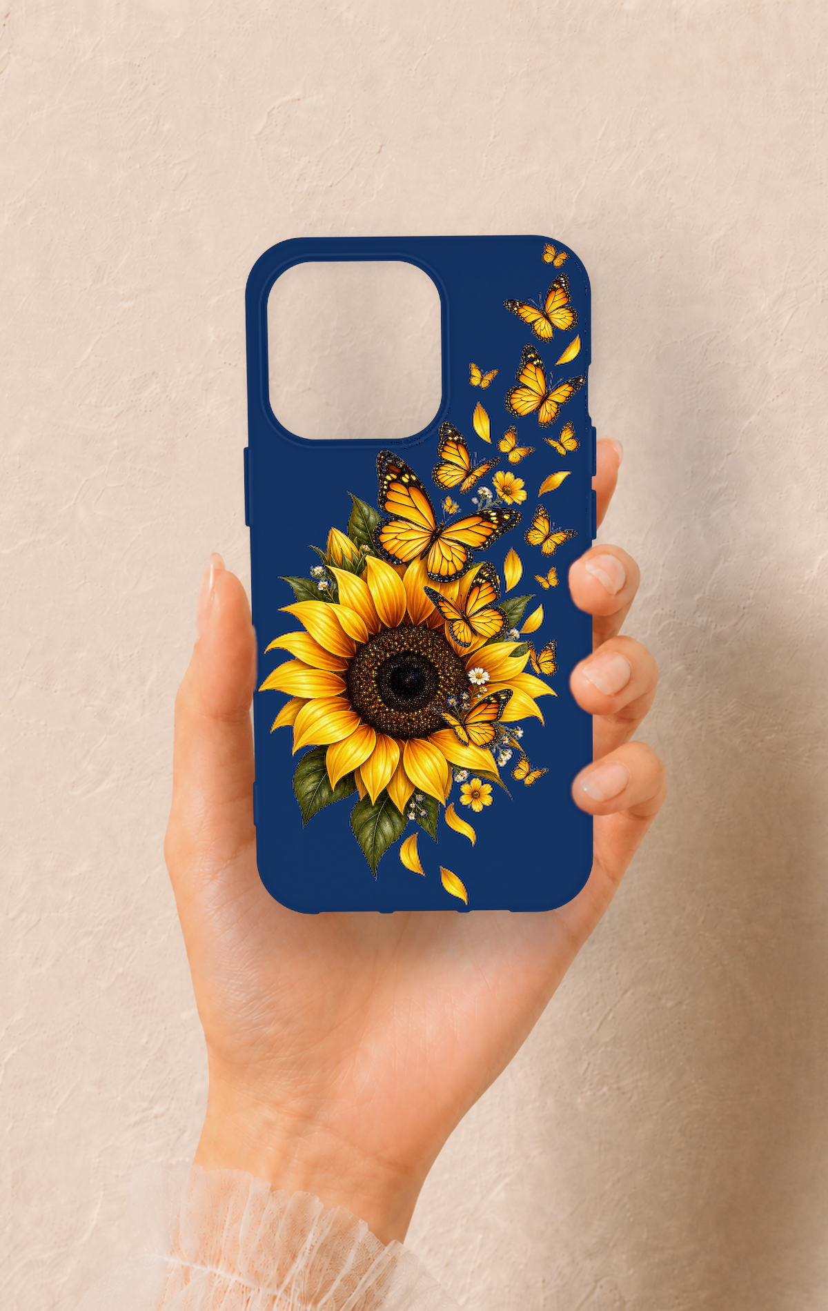 iPhone 13 Pro Uyumlu Ayçiçeği Desenli Silikon Kılıf
