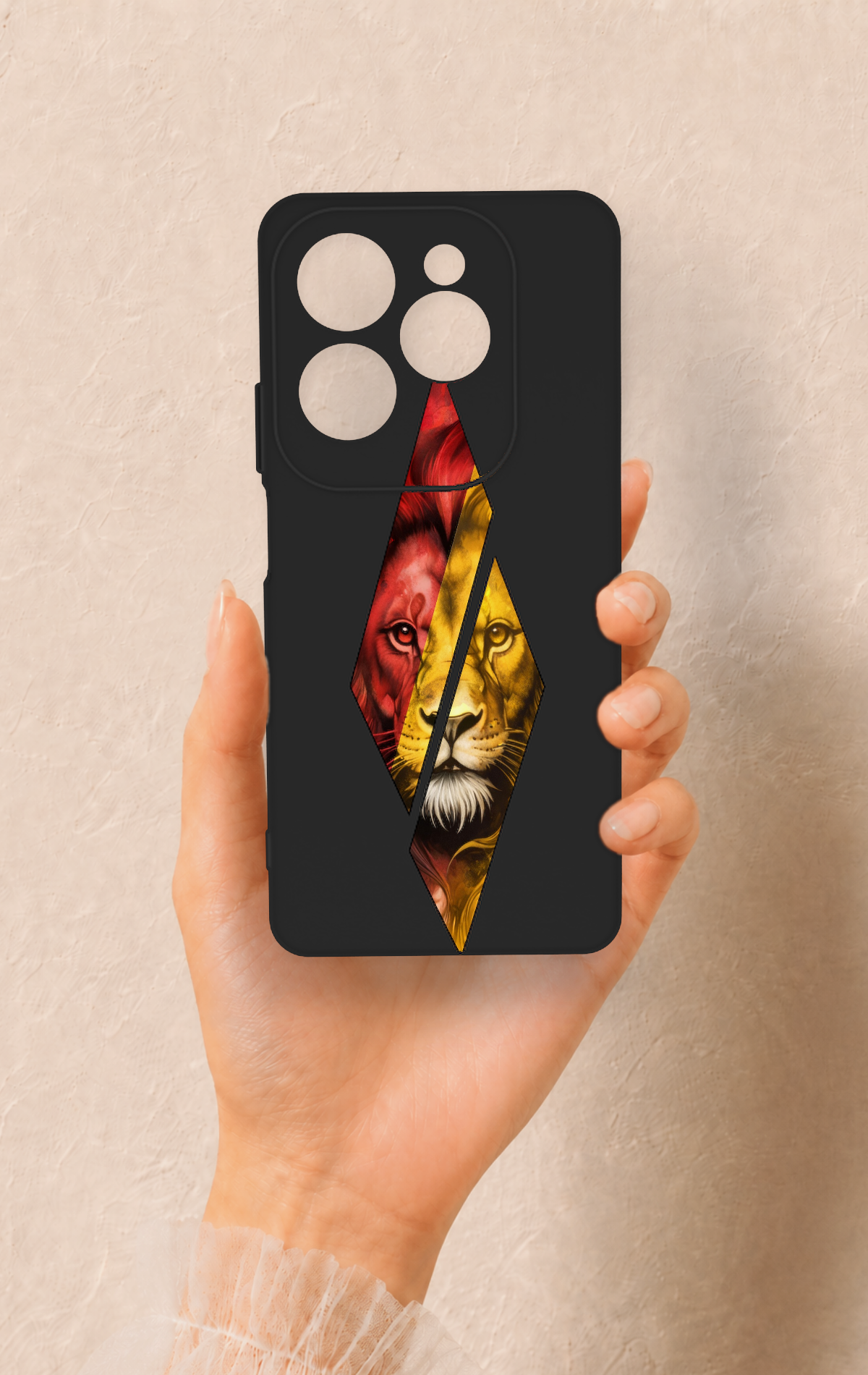 İnfinix Hot 40 Pro Uyumlu Kesik Aslan Desenli Silikon Kılıf