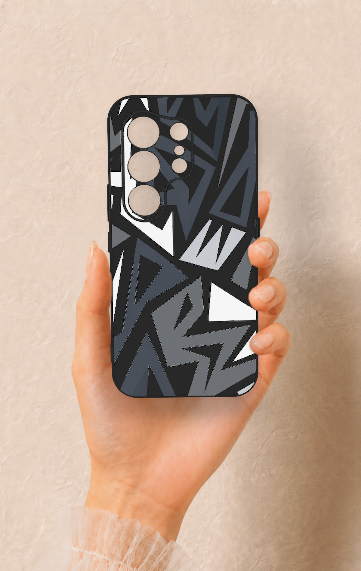 Tecno Camon 50 4G Uyumlu Geometrik Blok Desenli Silikon Kılıf