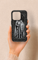 iPhone 15 Pro Uyumlu Şövalye Desenli Silikon Kılıf