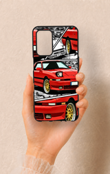 Oppo A55 Uyumlu Kırmızı Supra Desenli Silikon Kılıf