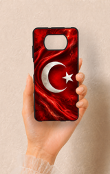 Poco X3 Uyumlu Türk Bayrağı Desenli Silikon Kılıf
