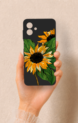 Samsung A07 Uyumlu Ay Çiçeği Desenli Silikon Kılıf