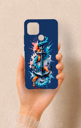 Oppo A15 Uyumlu Anchor Desenli Silikon Kılıf