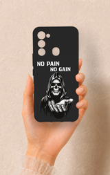 Tecno Spark 8C Uyumlu No Pain No Gain Desenli Silikon Kılıf
