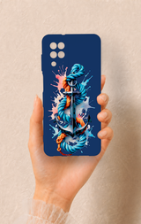 Samsung A12 Uyumlu Anchor Desenli Silikon Kılıf