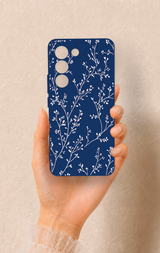 Vivo V30 Lite Uyumlu İnce Yaprak Dalı Desenli Silikon Kılıf