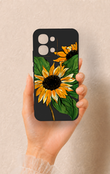 Oppo A6 Pro Uyumlu Ay Çiçeği Desenli Silikon Kılıf